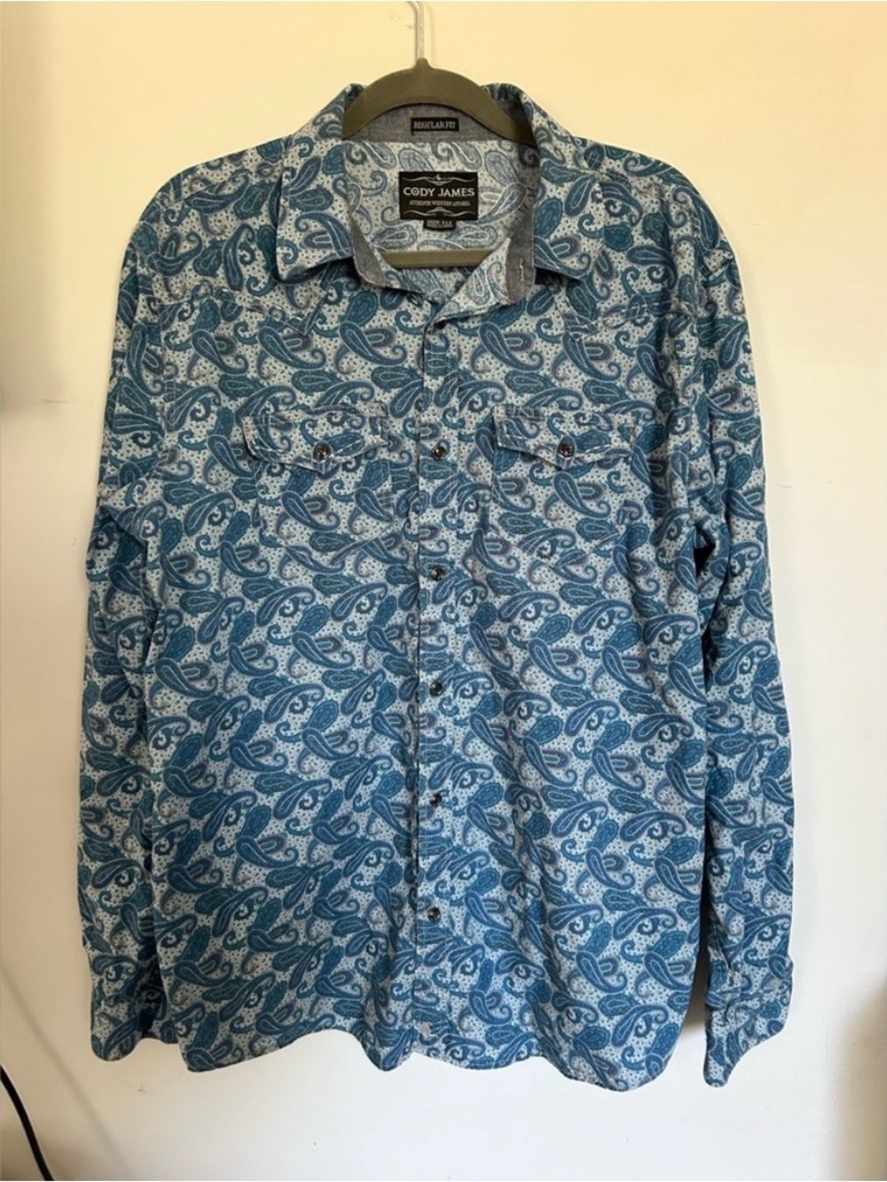 100% Cotton Cody James Western Long Sleeve Dress Shirt